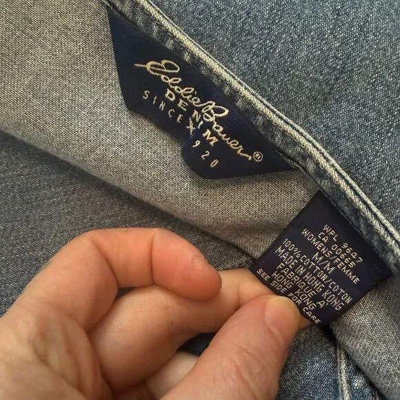 Eddie Bauer Denim Tie-Side Sleeveless Midi Dress in Light Blue - Picture 4 of 7